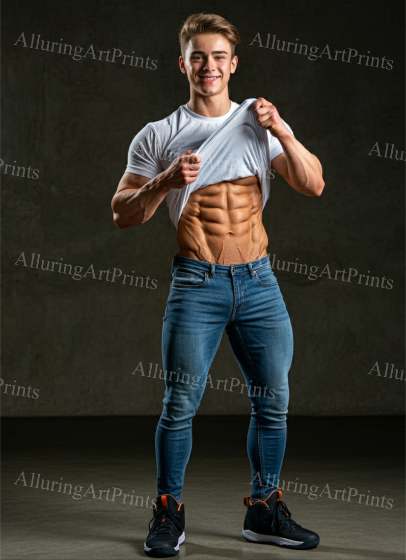 Male Model Muscular Digital Art AI Fantasy - 151D