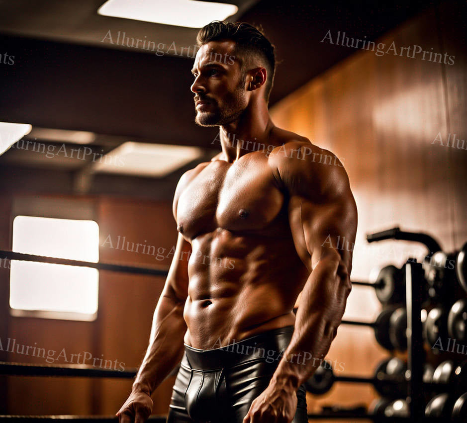 Male Model Muscular Digital Art AI Fantasy - 155D