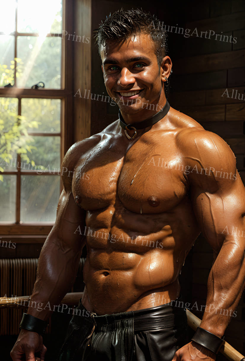 Male Model Muscular Digital Art AI Fantasy - 160D