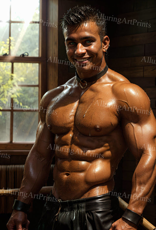 Male Model Muscular Digital Art AI Fantasy - 160D