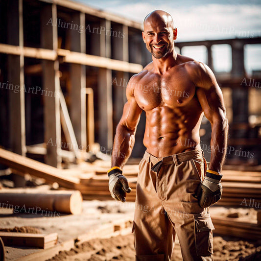 Male Model Muscular Digital Art AI Fantasy - 163D