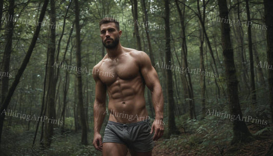 Male Model Muscular Digital Art AI Fantasy - 170D