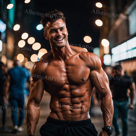 Male Model Muscular Digital Art AI Fantasy - 173D