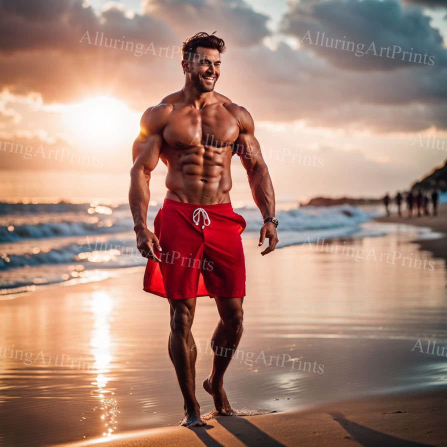 Male Model Muscular Digital Art AI Fantasy - 174D