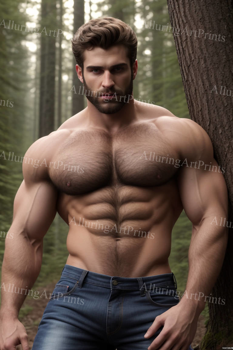 Male Model Muscular Digital Art AI Fantasy - 176D