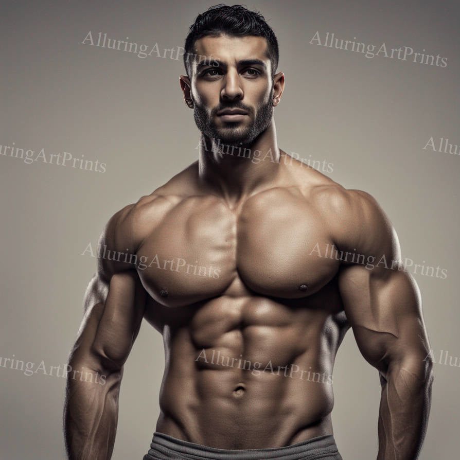 Male Model Muscular Digital Art AI Fantasy - 181D