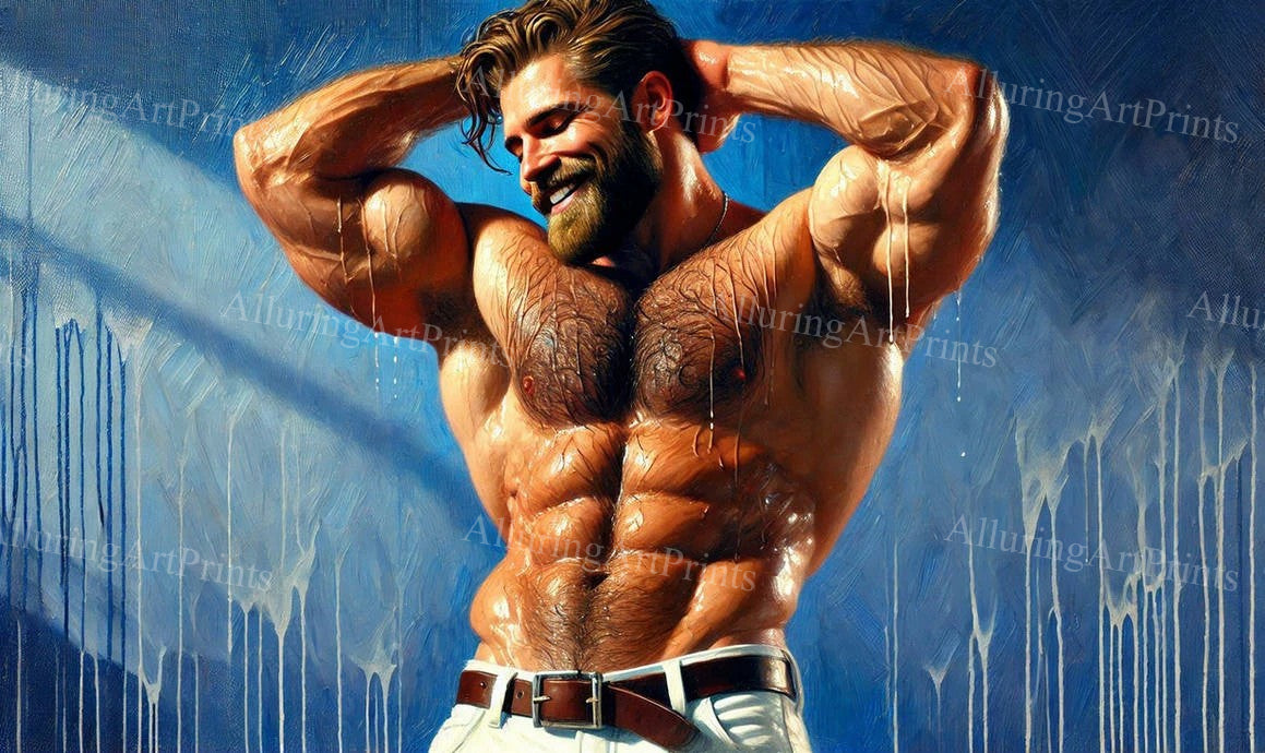 Male Model Muscular Digital Art AI Fantasy - 19D