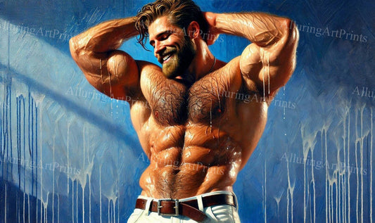 Male Model Muscular Digital Art AI Fantasy - 19D