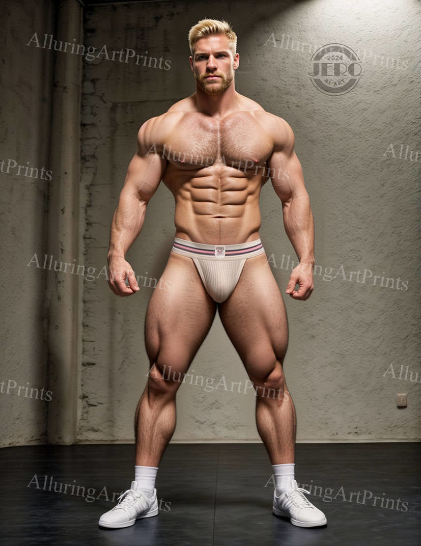 Male Model Muscular Digital Art AI Fantasy - 204D