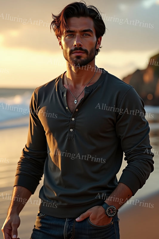 Male Model Muscular Digital Art AI Fantasy - 20D