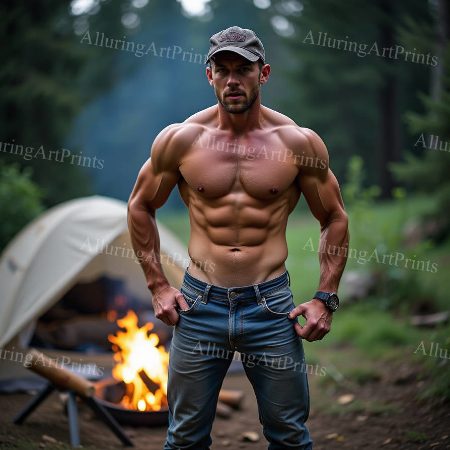 Male Model Muscular Digital Art AI Fantasy - 218D