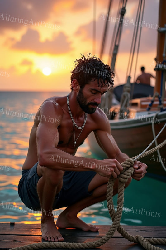 Male Model Muscular Digital Art AI Fantasy - 21D