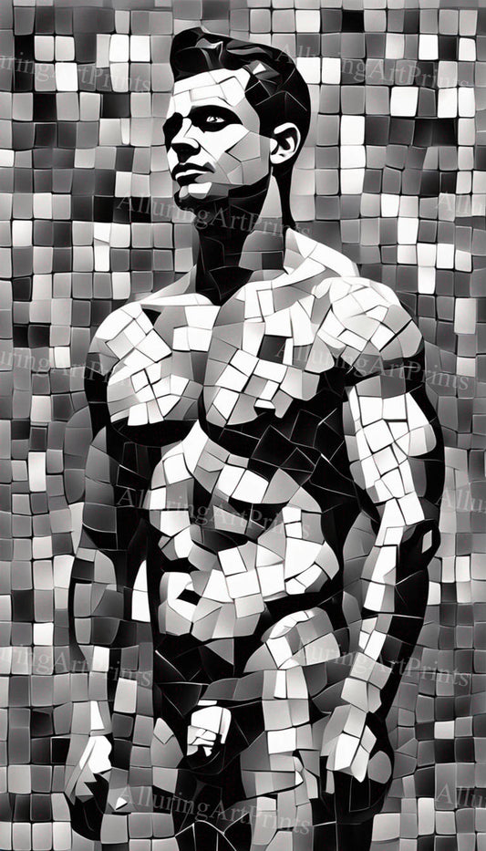 Male Model Muscular Digital Art AI Fantasy - 22D