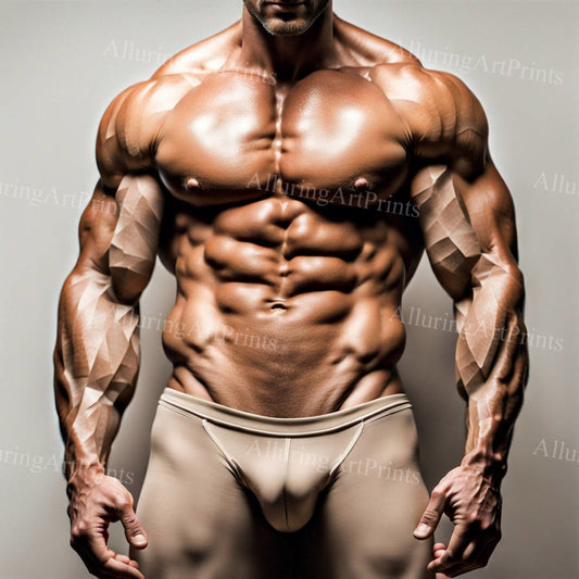 Male Model Muscular Digital Art AI Fantasy - 232D
