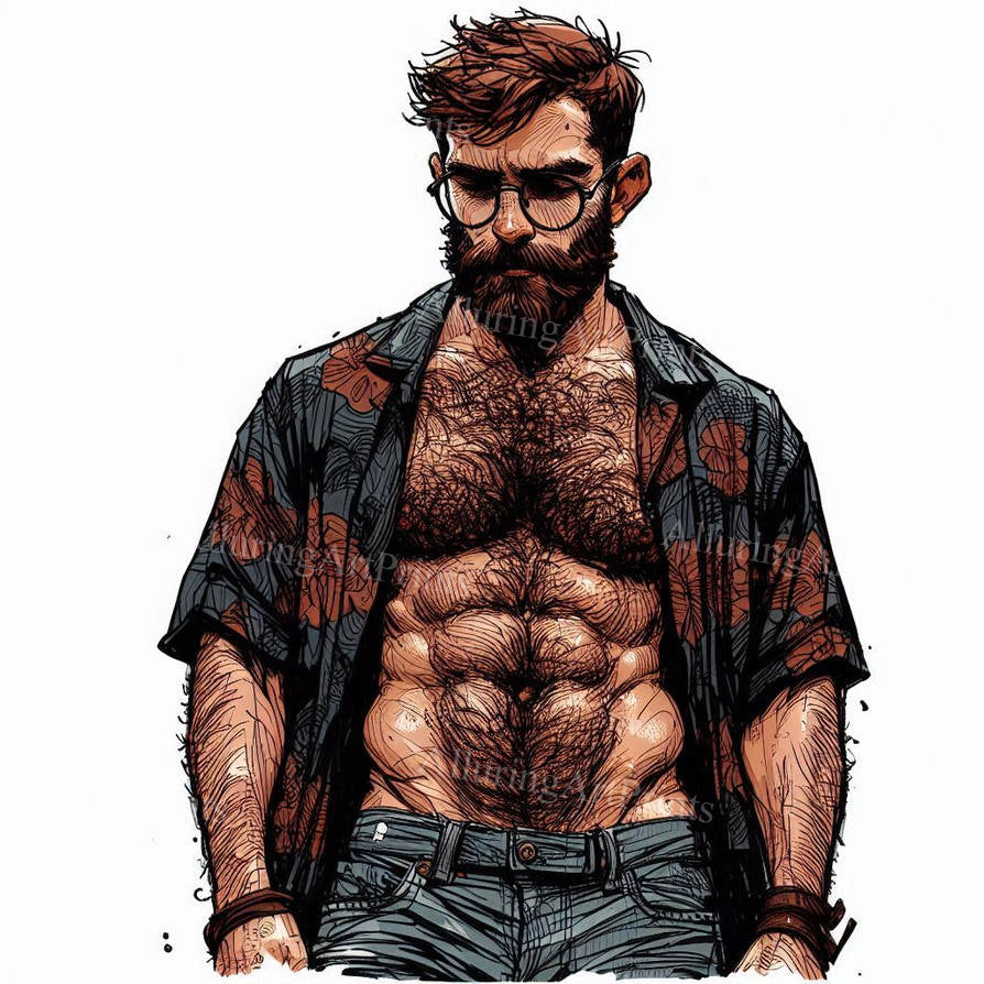 Male Model Muscular Digital Art AI Fantasy - 24D