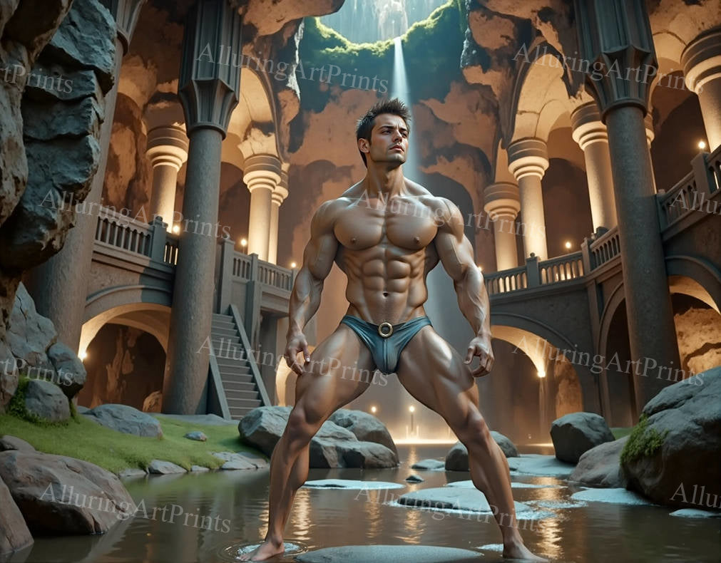 Male Model Muscular Digital Art AI Fantasy - 25D