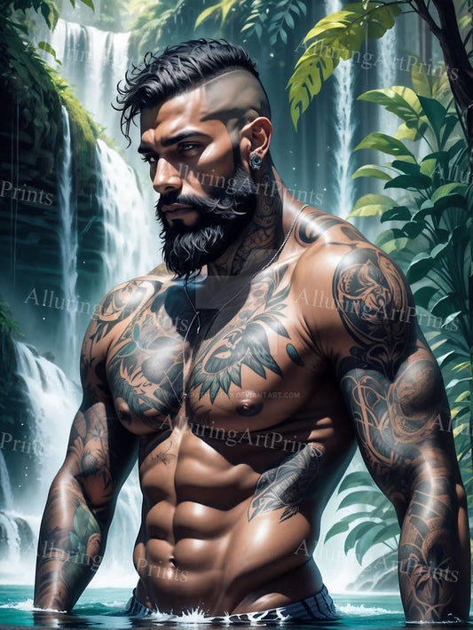 Male Model Muscular Digital Art AI Fantasy - 26D