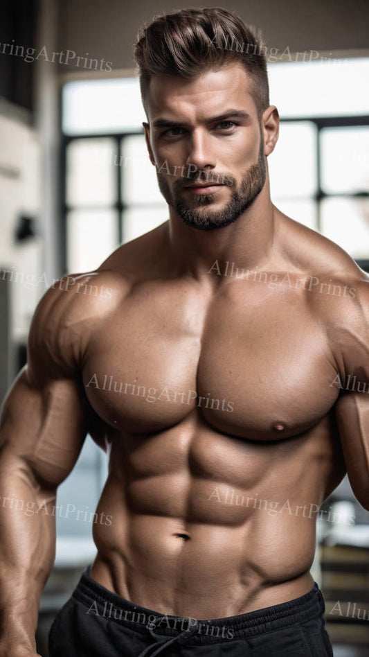 Male Model Muscular Digital Art AI Fantasy - 273D