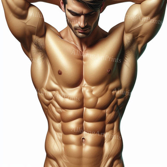 Male Model Muscular Digital Art AI Fantasy - 28D