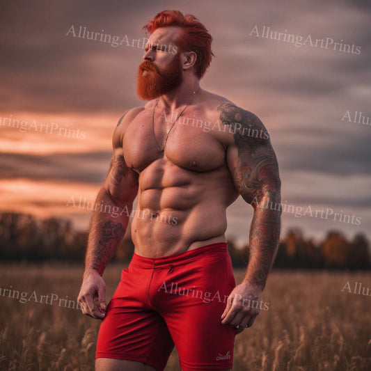 Male Model Muscular Digital Art AI Fantasy - 284D