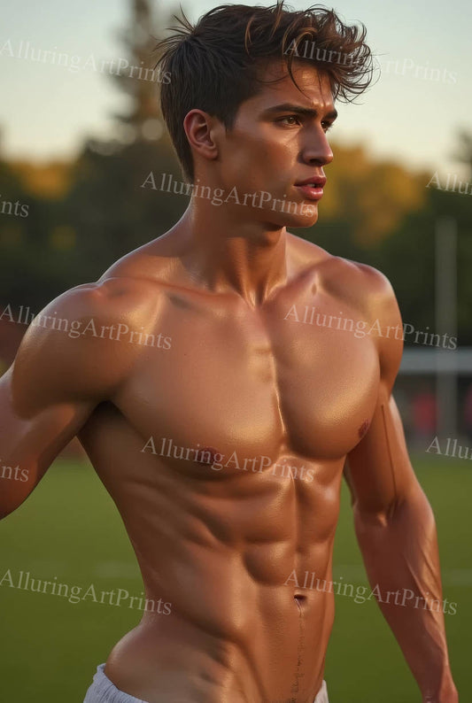 Male Model Muscular Digital Art AI Fantasy - 301D