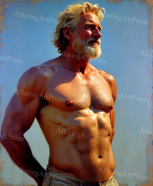 Male Model Muscular Digital Art AI Fantasy - 32D