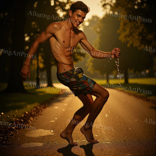 Male Model Muscular Digital Art AI Fantasy - 324D