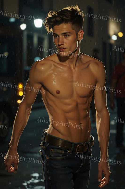 Male Model Muscular Digital Art AI Fantasy - 325D