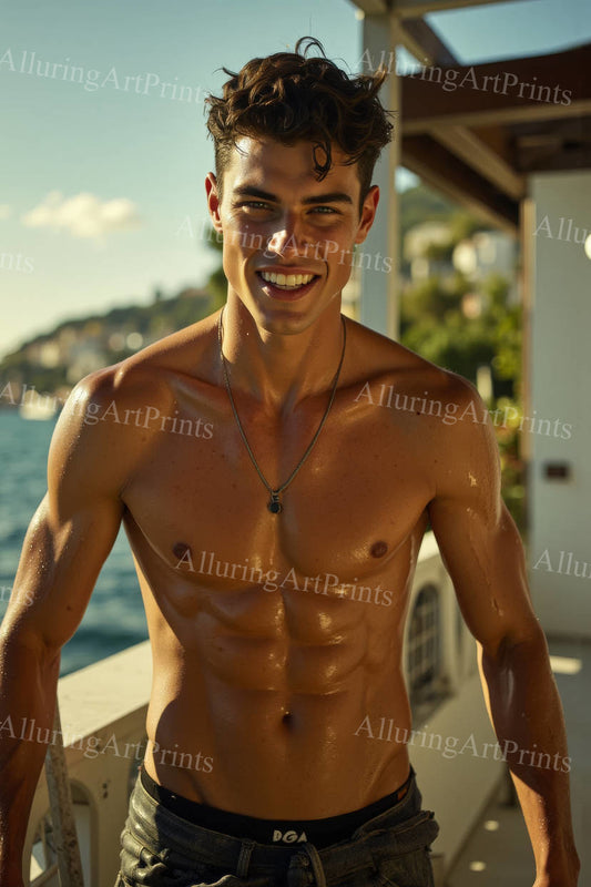 Male Model Muscular Digital Art AI Fantasy - 326D