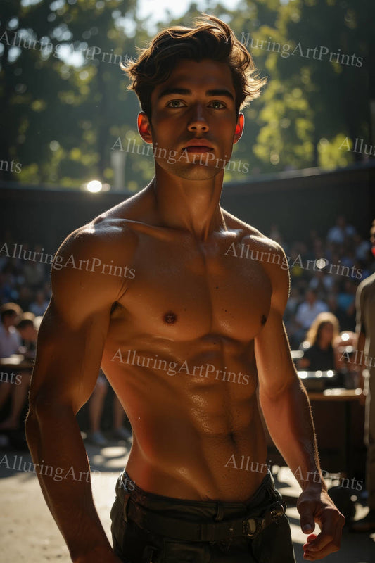 Male Model Muscular Digital Art AI Fantasy - 327D