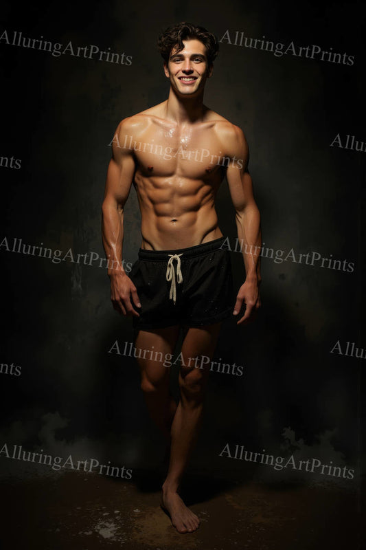 Male Model Muscular Digital Art AI Fantasy - 329D