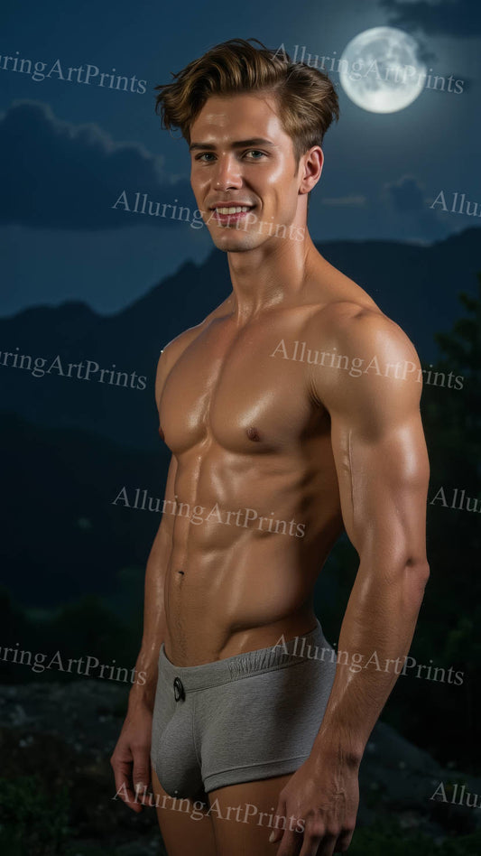 Male Model Muscular Digital Art AI Fantasy - 331D