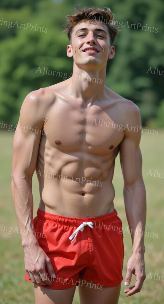 Male Model Muscular Digital Art AI Fantasy - 332D