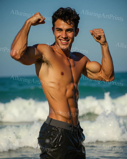 Male Model Muscular Digital Art AI Fantasy - 336D