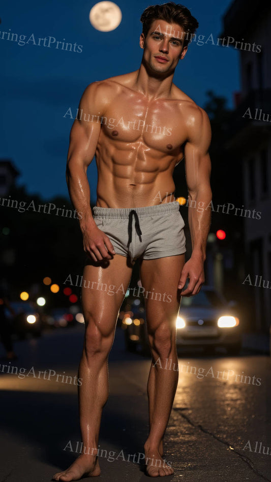 Male Model Muscular Digital Art AI Fantasy - 337D
