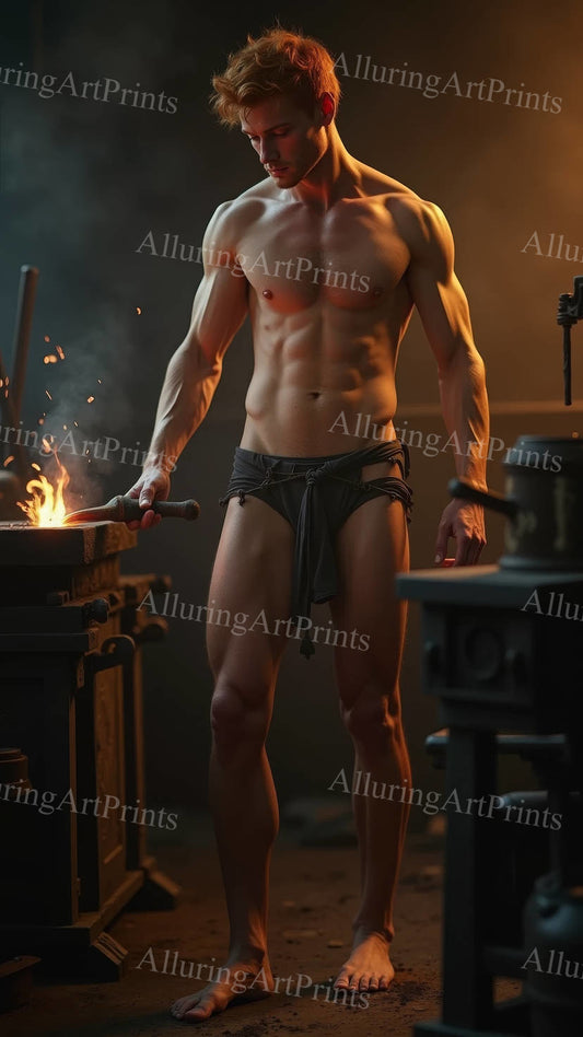 Male Model Muscular Digital Art AI Fantasy - 339D
