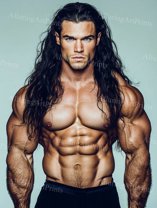 Male Model Muscular Digital Art AI Fantasy - 341D