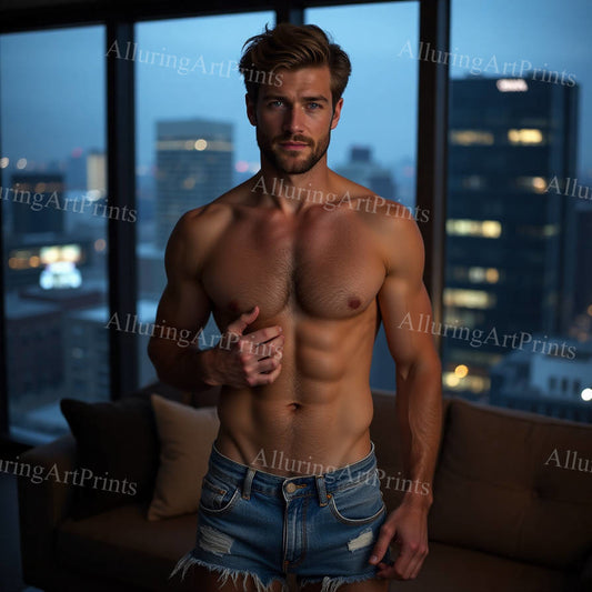 Male Model Muscular Digital Art AI Fantasy - 342D