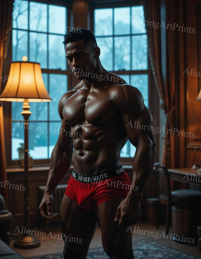 Black Male Model Muscular Digital Art AI Fantasy - 343D