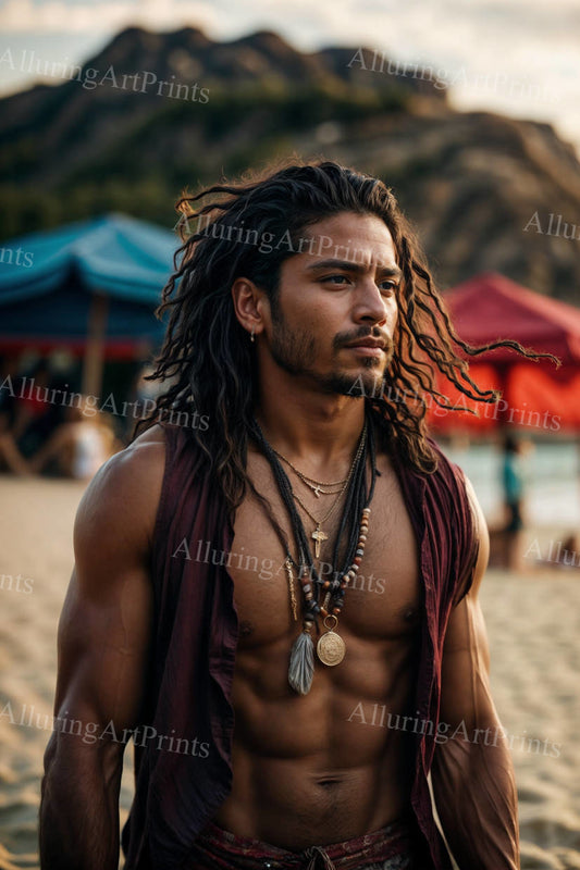 Male Model Muscular Digital Art AI Fantasy - 345D