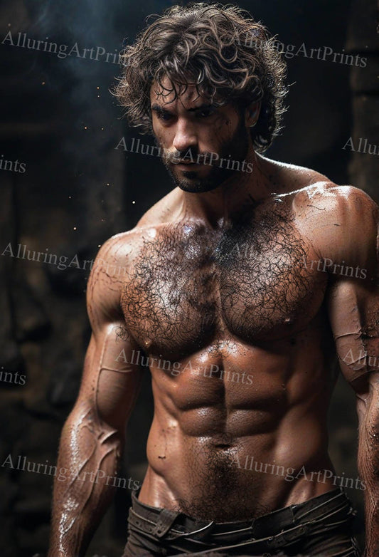 Male Model Muscular Digital Art AI Fantasy - 346D