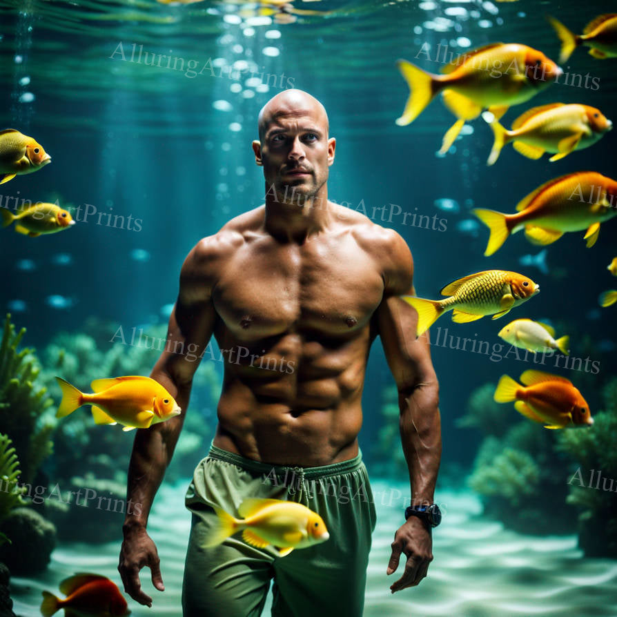 Male Model Muscular Digital Art AI Fantasy - 35D