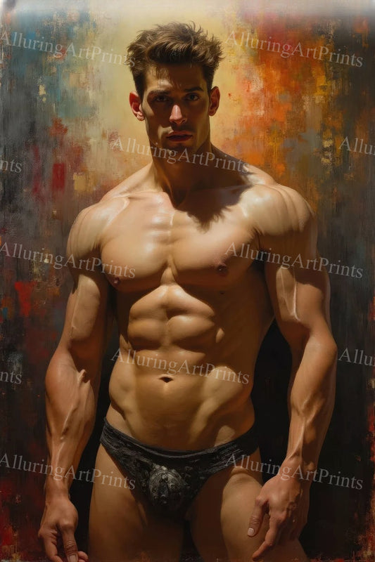 Male Model Muscular Digital Art AI Fantasy - 37D