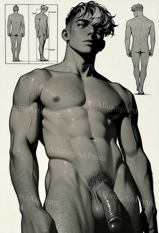 Nude Male Model Muscular - 370D