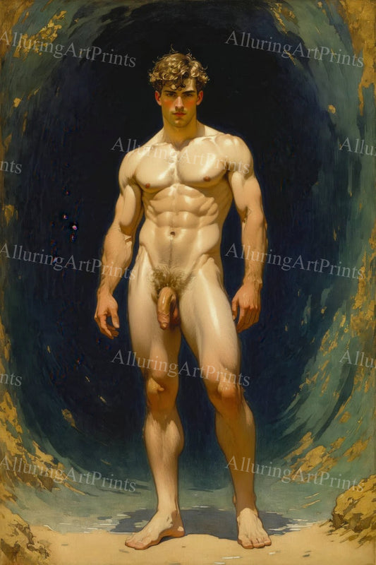Nude Male Model Muscular - 373D