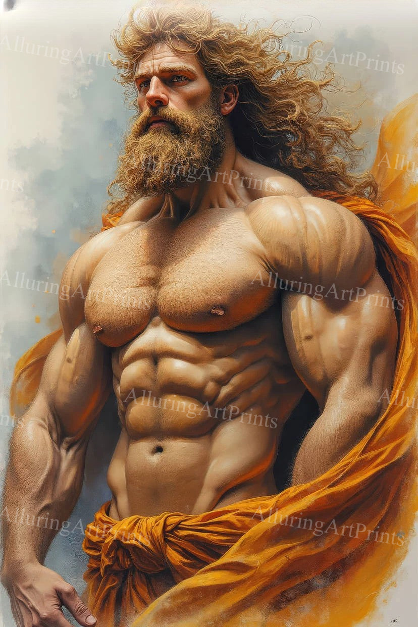 Male Model Muscular Digital Art AI Fantasy - 38D