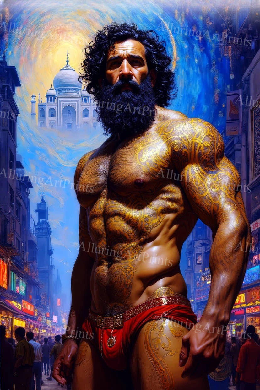 Male Model Muscular Digital Art AI Fantasy - 40D