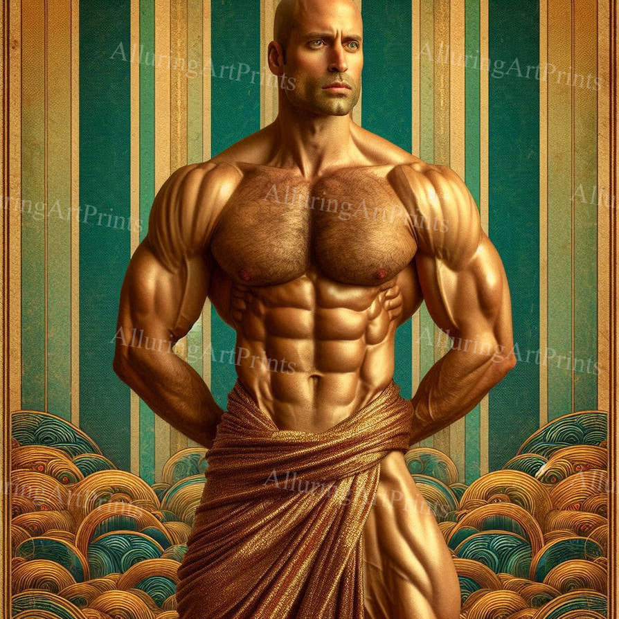 Male Model Muscular Digital Art AI Fantasy - 45D