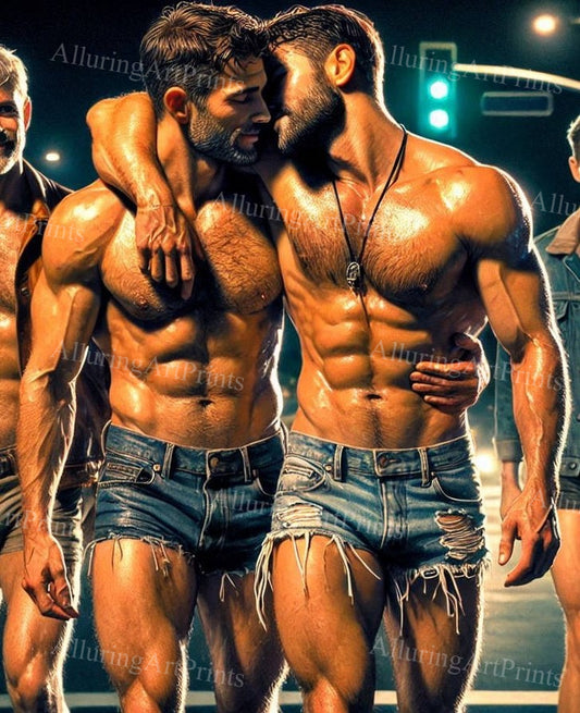 Male Models Muscular Digital Art AI Affectionate - 450D