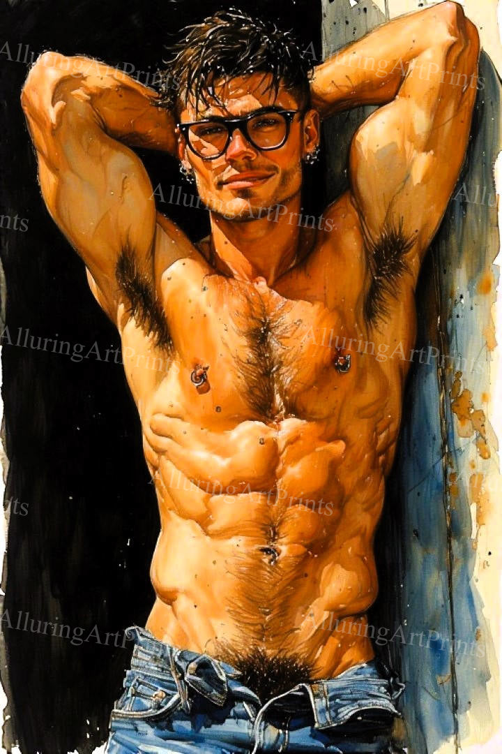 Male Model Muscular Digital Art AI Fantasy - 459D